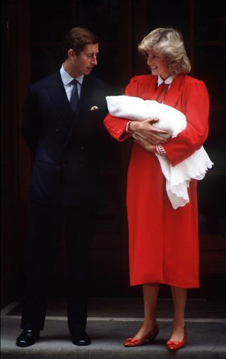 Princess Diana with Prince Harry, 1984