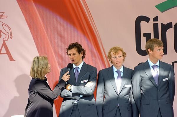 Filippo Pozzato is interviewed.