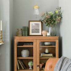 Wooden dresser in living room