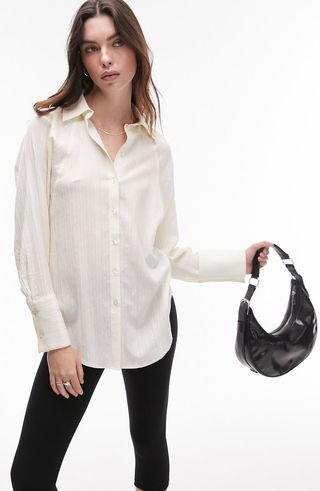 Pleat Back Textured Shirt