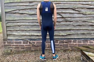 Image shows a rider wearing the Rapha Classic Winter Tights with pad