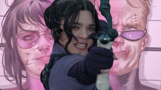 collage of images of Kate Bishop from TV and comics