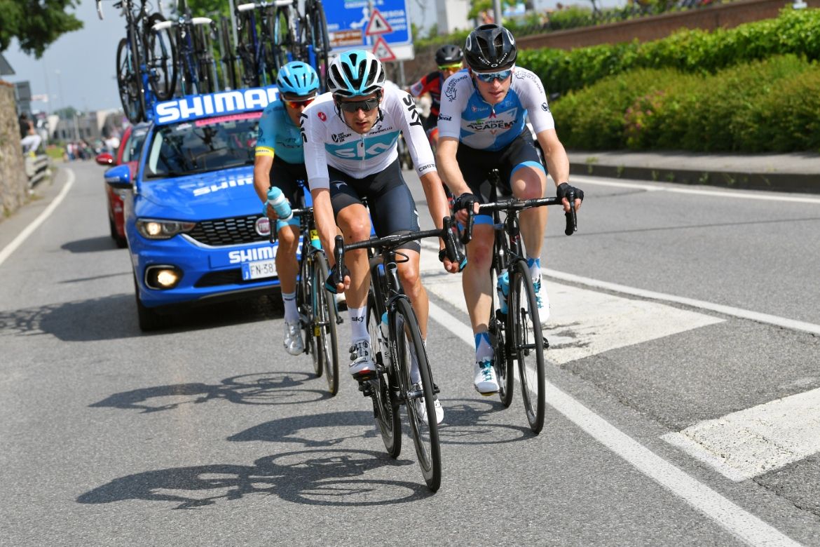 Wout Poels, Ben Harmans, Luis Leon Sanchez and Alessandro De Marchi on the attack