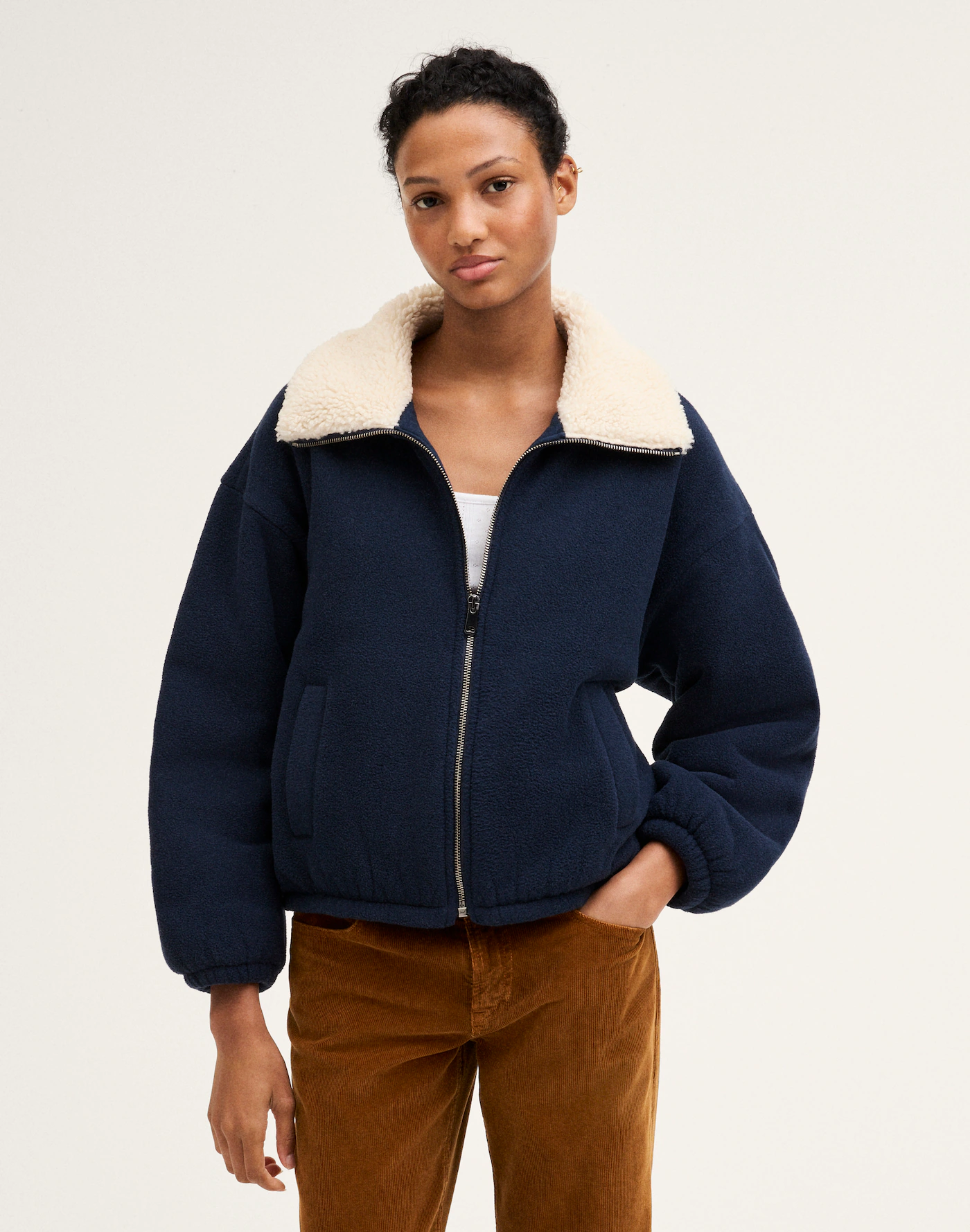 Sherpa-Collar Bomber Jacket