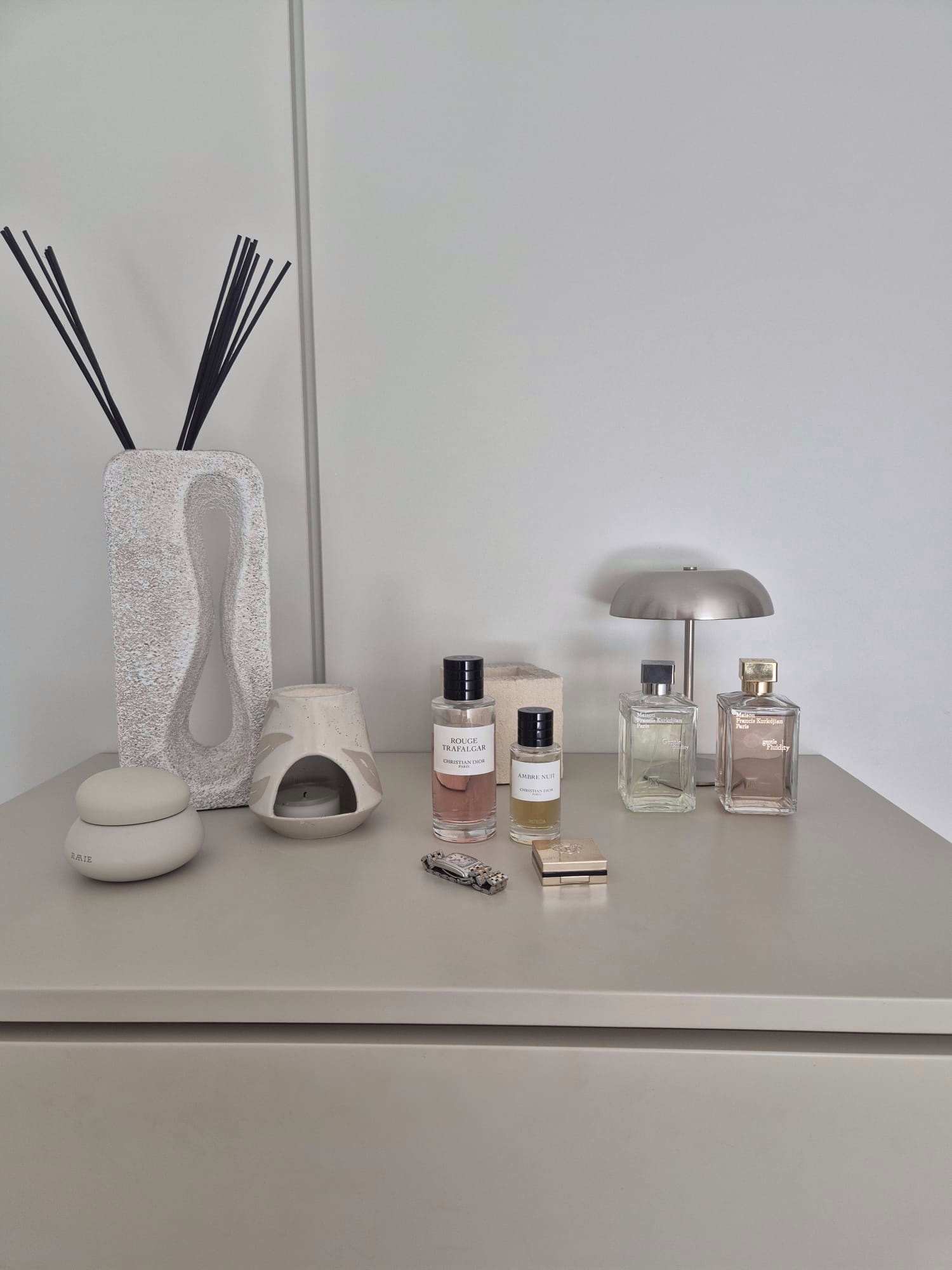 Perfumes in a vanity