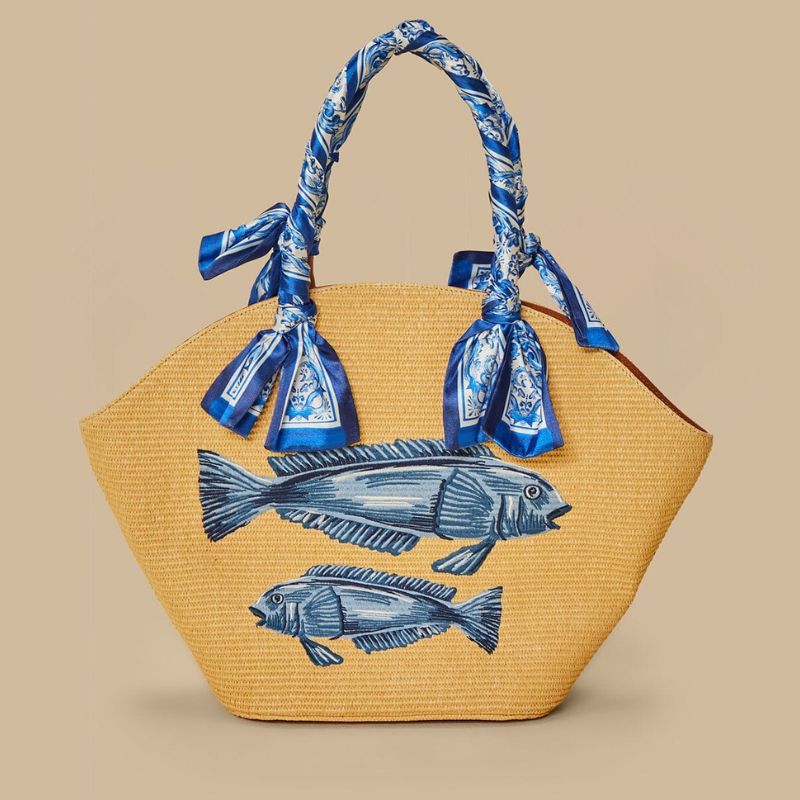 Image of raffia tote bag