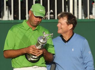 Cink and Watson with the Claret Jug