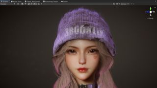 Unity; a face of a female character called Sakura modelled in Unity