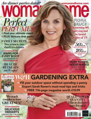 Fiona Bruce poses for the front cover of woman&home's May issue