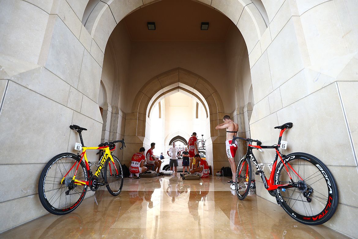 Cofidis secured the shade for their pre-race preparations