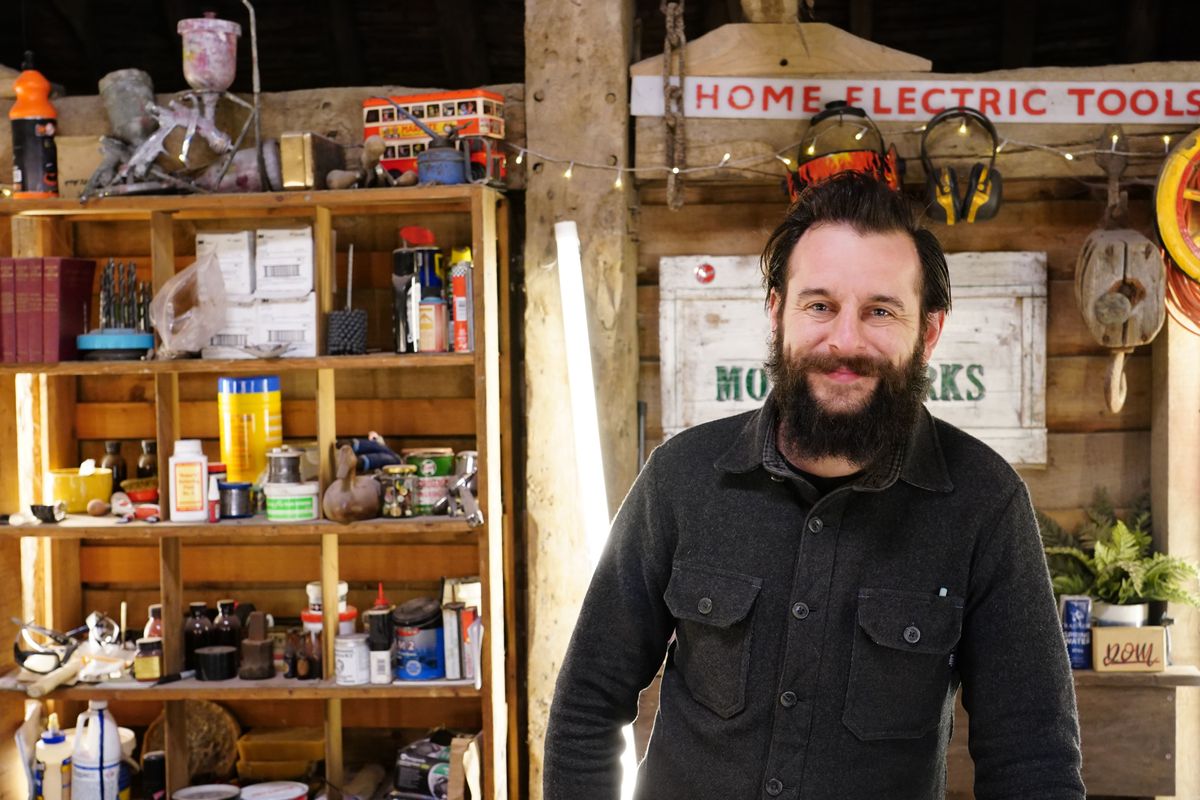 The Repair Shop&#039;s Dominic Chinea at the show&#039;s barn.