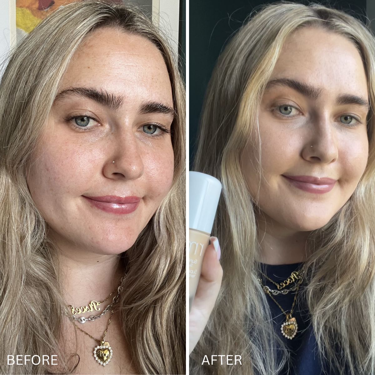 Amelia testing RMS SPF foundation