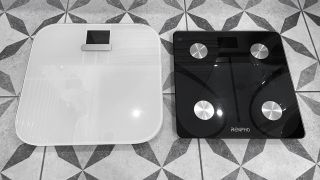 Garmin Index S2 next to the Renpho Smart Body Fat Scale