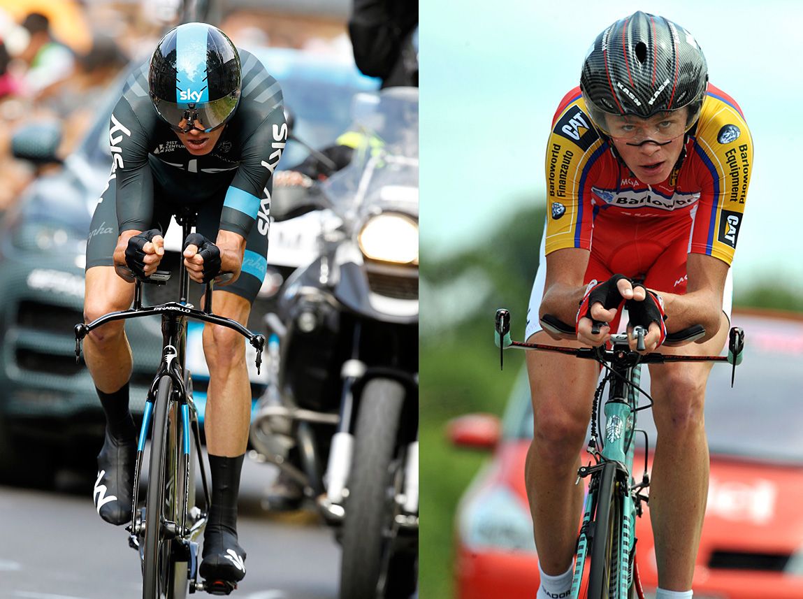 Chris Froome in 2015 and 2008