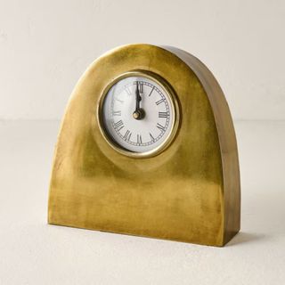 Antiqued Brass Shelf Clock