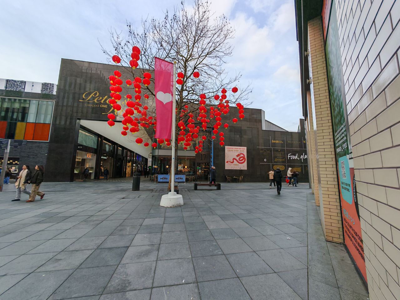 Honor Magic6 Pro Camera Samples (Tree with Chinese lanterns at 0.5x zoom, daytime, Liverpool, United Kingdom )