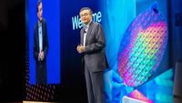 Lip-Bu Tan, Intel CEO, speaks in a keynote presentation at Intel Foundry Direct Connect on Tuesday, April 29, 2025, in San Jose, Calif.