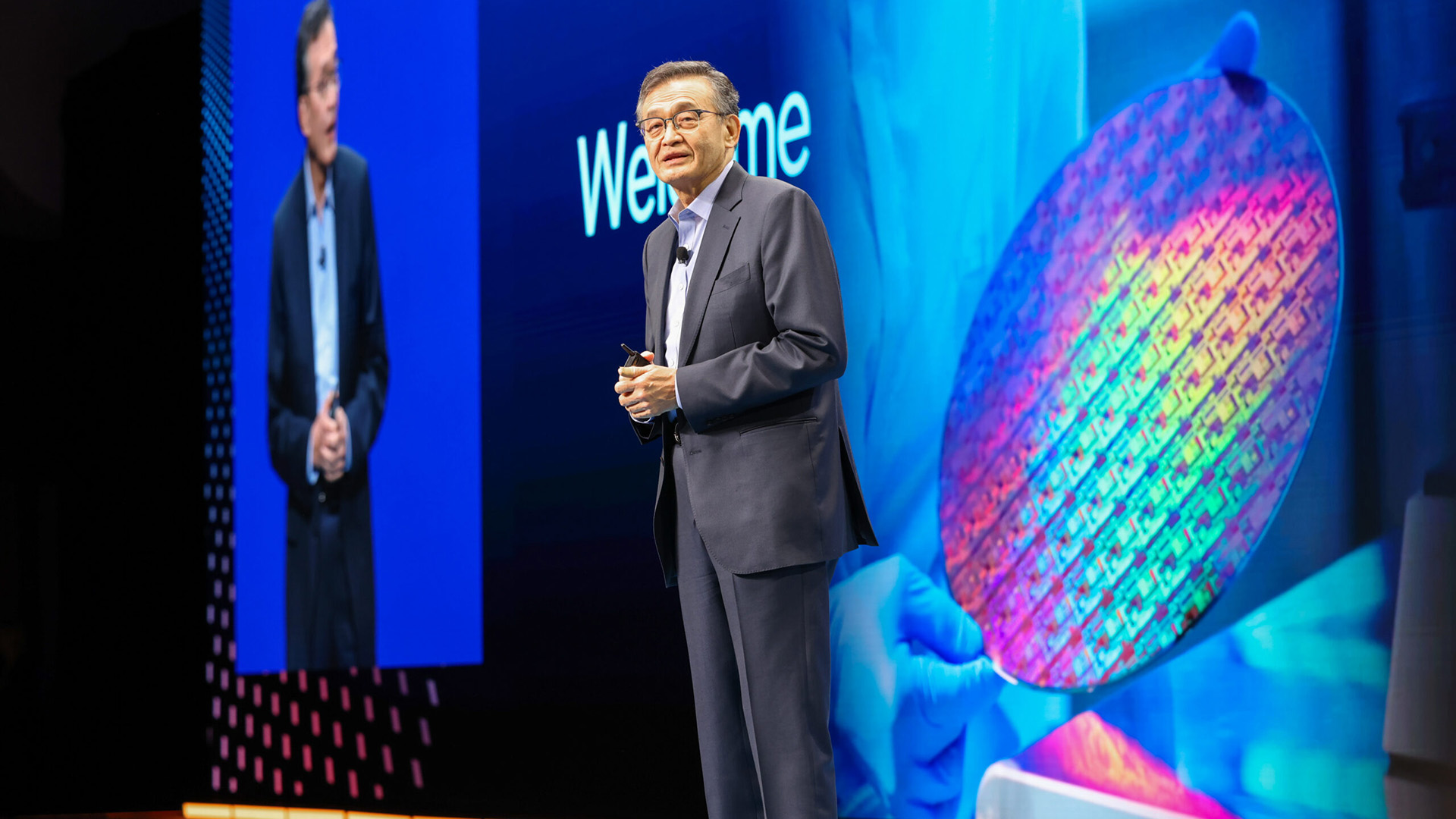 Lip-Bu Tan, Intel CEO, speaks in a keynote presentation at Intel Foundry Direct Connect on Tuesday, April 29, 2025, in San Jose, Calif.