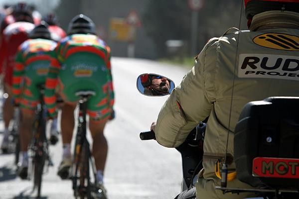 Keeping an eye on the riders.