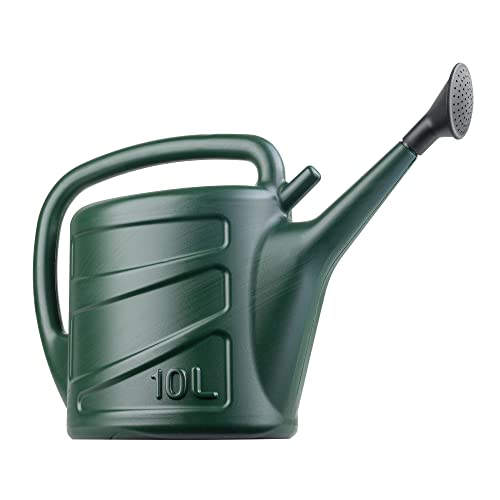 Hardys 10l Green Rose Watering Can - Outdoor & Indoor Watering Can With Detachable Sprinkler Rose Head, Long Spout Water Can for Houseplant & Garden Plants