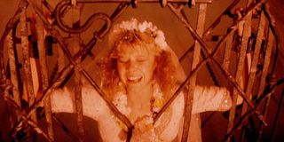 Kate Capshaw in peril in Indiana Jones and the Temple of Doom