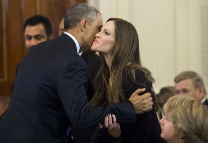 Hilary Swank With Barack Obama