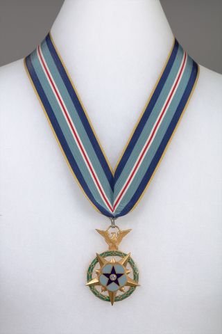 Example of the Congressional Space Medal of Honor as authorized by Congress in 1969 and first presented in 1978.