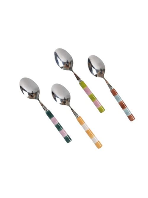 Multi Stripe Stoneware Teaspoons Set of 4