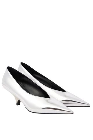 Toteme 55 mirrored leather pumps