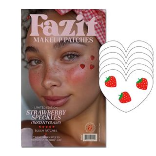 Fazit Make-up-Patches – Make-up-Patches – Schönheits-Gesichts-Make-up – Erdbeer-Sprenkel – Wasserfeste Erdbeer-Sprenkel – Temporäre Gesichts-Erdbeer-Sprenkel für Frauen – 6 Stück