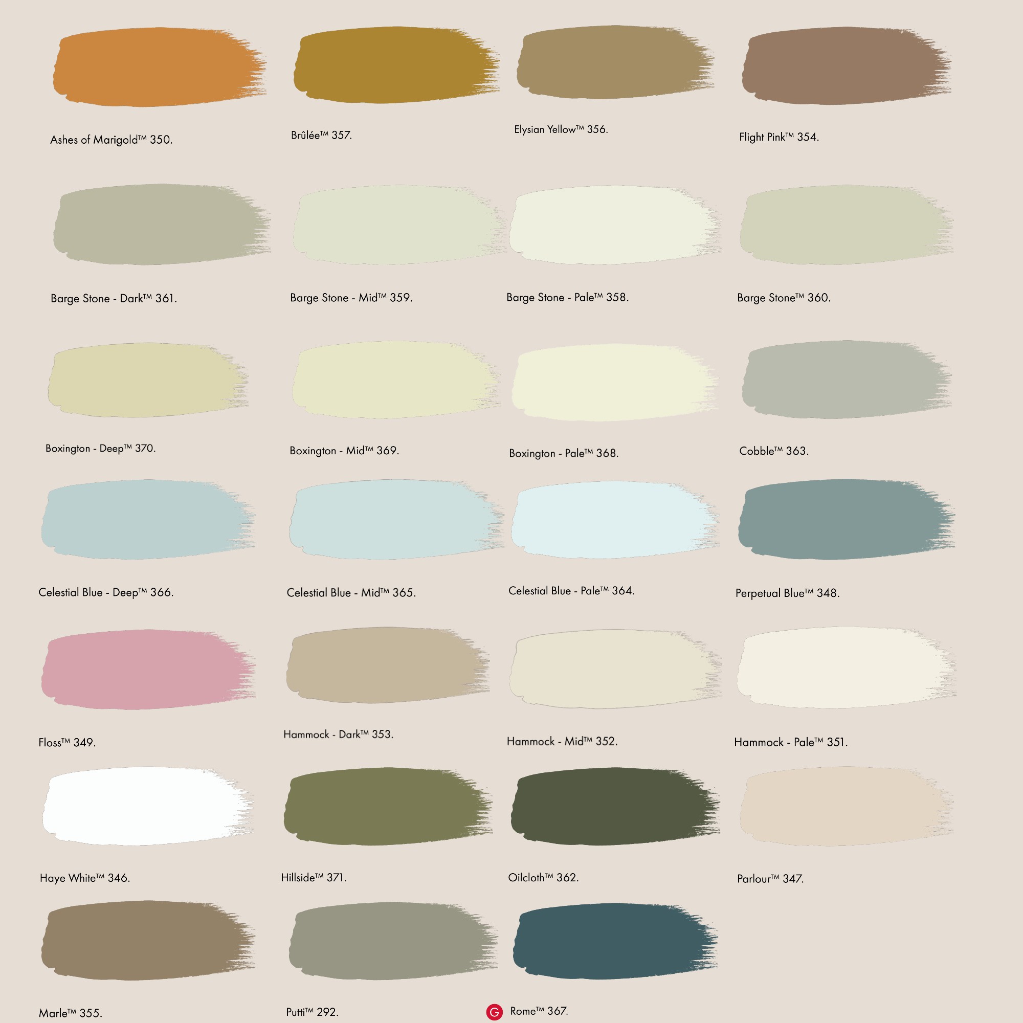 A paint swatch card of the new paint shades from Little Greene launching in September 2026