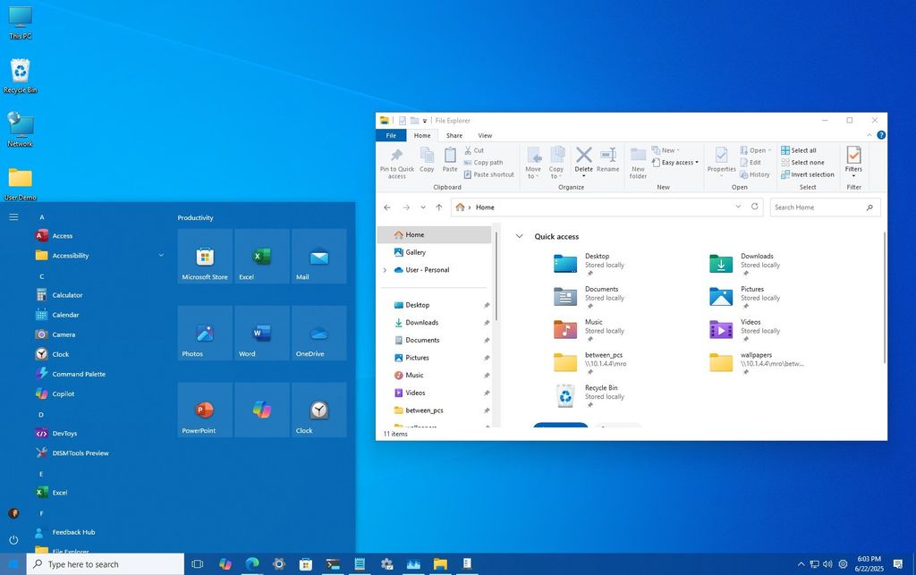Windows 11 like 10 desktop with ExplorerPatcher