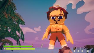 bbno$, rendered in the Peak art style, emerges from the ocean.