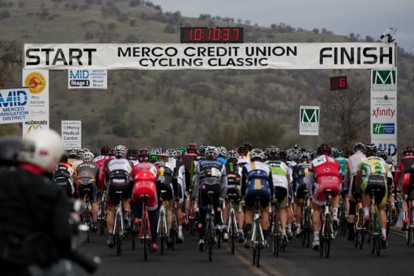 Stage one of the Merco Cycling Classic received a new start/finish location for 2012, a change that favored sprinters, compared to last year's uphill finish.