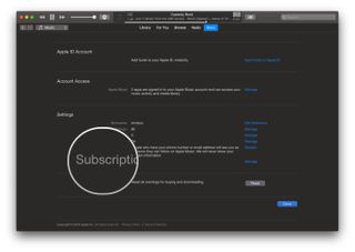 Mojave iTunes Account Subscriptions