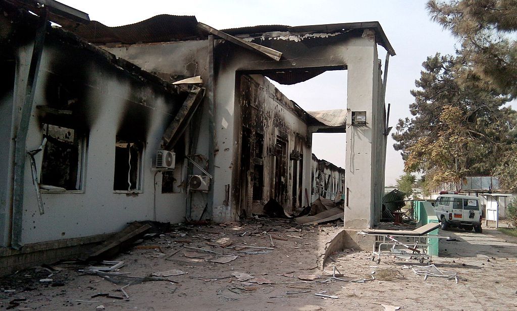 The hospital damaged in the airstrike