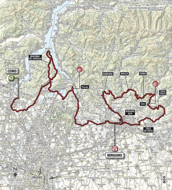 2014 Il Lombardia map