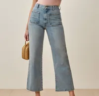 Reformation Alyssa Patch Pocket High Rise Wide Leg Jeans | $128