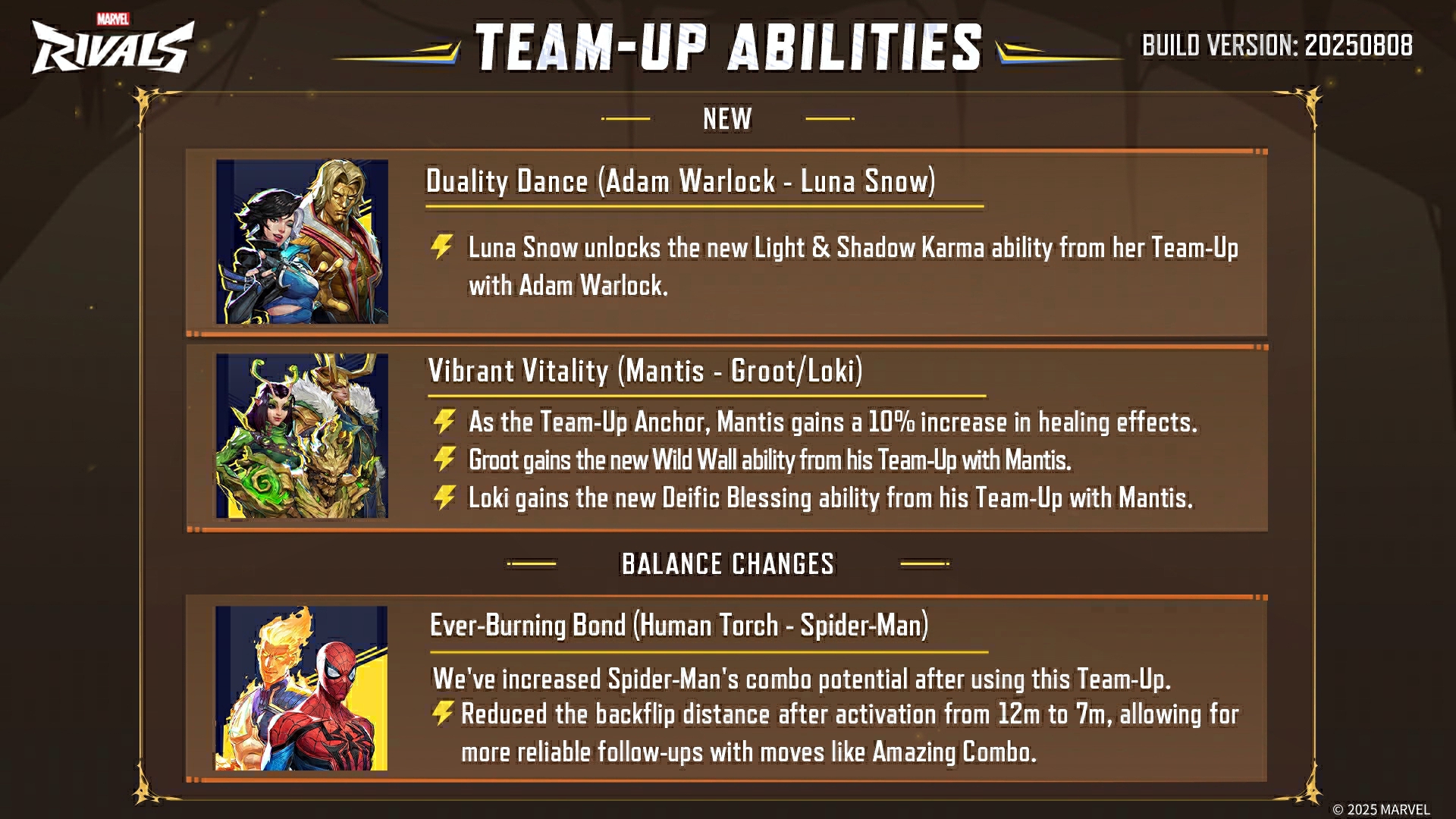 The new Team Ups for Marvel Rivals Season 3.5