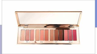 The Charlotte Tilbury Pillow Talk Instant eyeshadow palette open to show the shadow colors