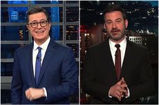 Stephen Colbert and Jimmy Kimmel on Trump's buried grades