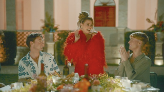 Adam, Dannii Minogue and Jack S at a dinner table in I Kissed a Boy season 2