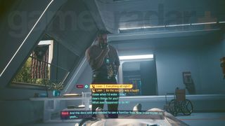 Cyberpunk 2077 new ending from Phantom Liberty V in hospital recovering from surgery with Reed looking after them
