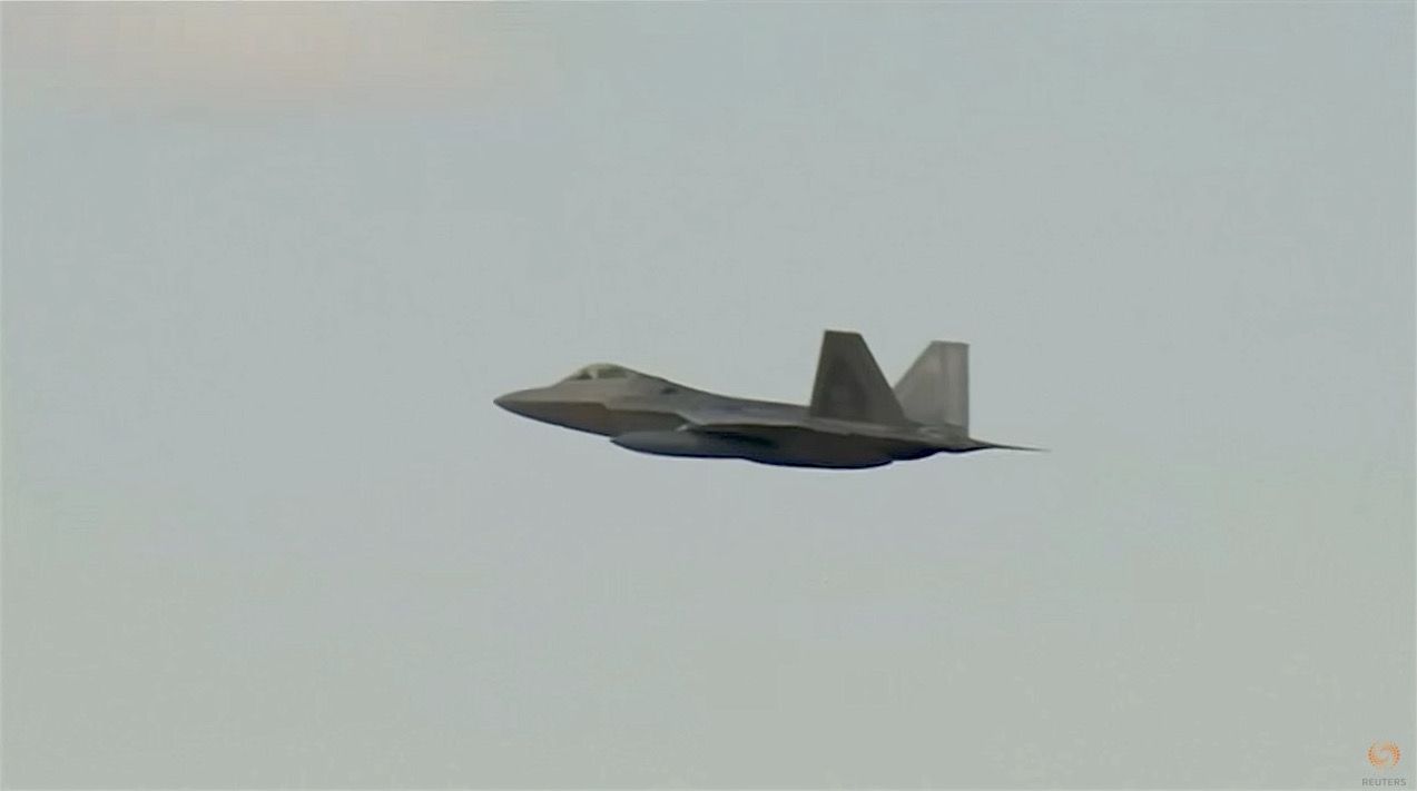 U.S. stealth F-22 flies over South Korea