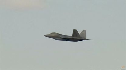U.S. stealth F-22 flies over South Korea