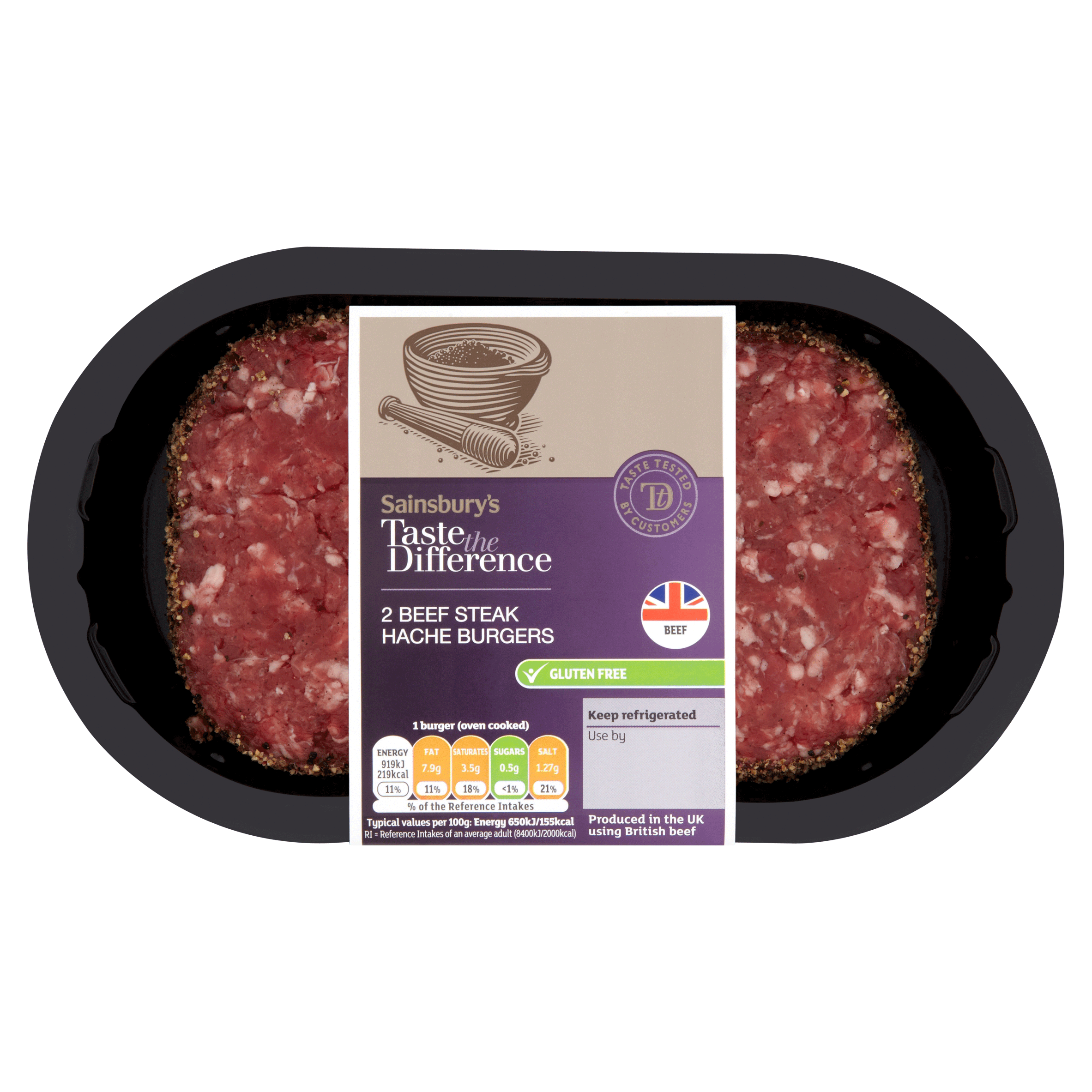 Sainsbury's Taste The Difference Beef Steak Hache Burgers
