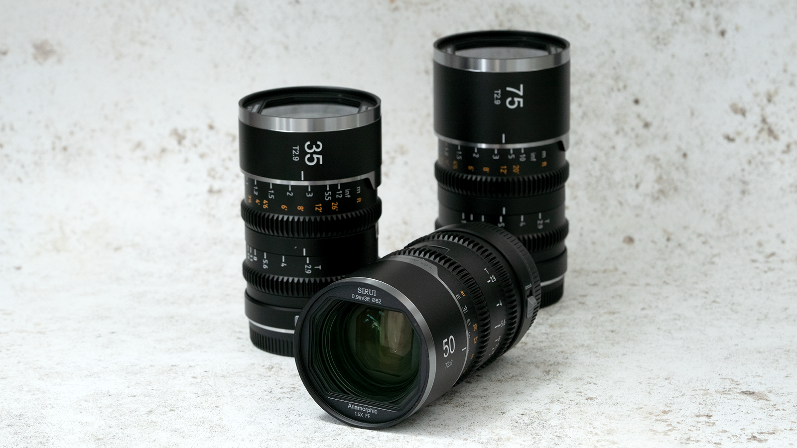 Sirui Saturn V2 35mm, 50mm and 75mm T2.9 lenses