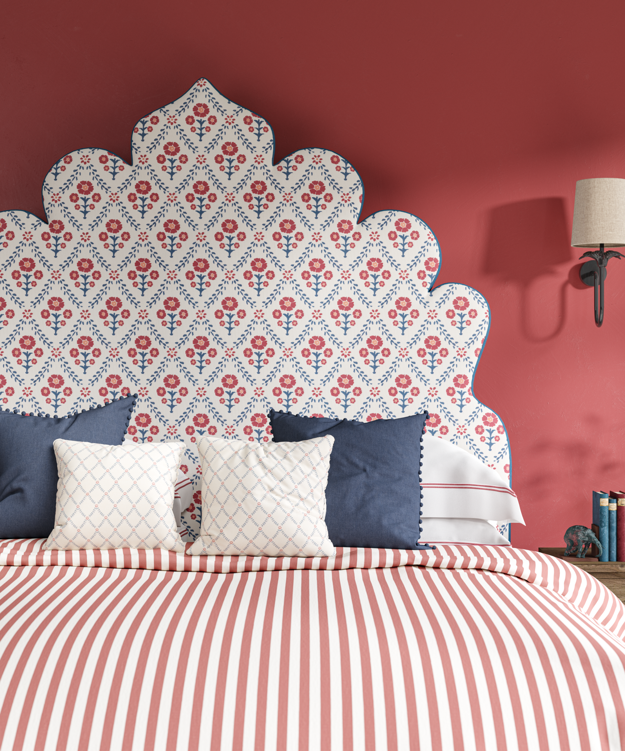 Headboard idea with Indian Summer Fabric