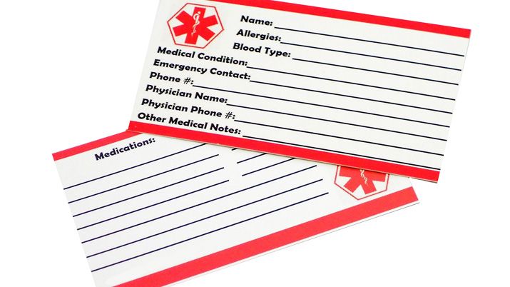 Free Printable Medical ID Wallet Cards Top Ten Reviews