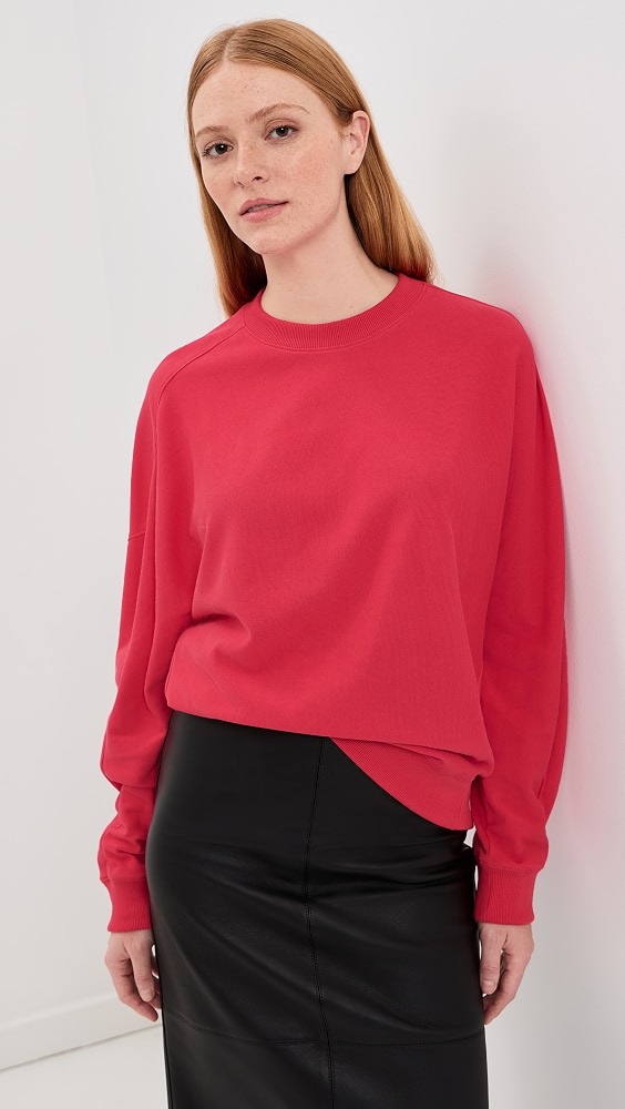 Lightweight Sweatshirting Crewneck - Red